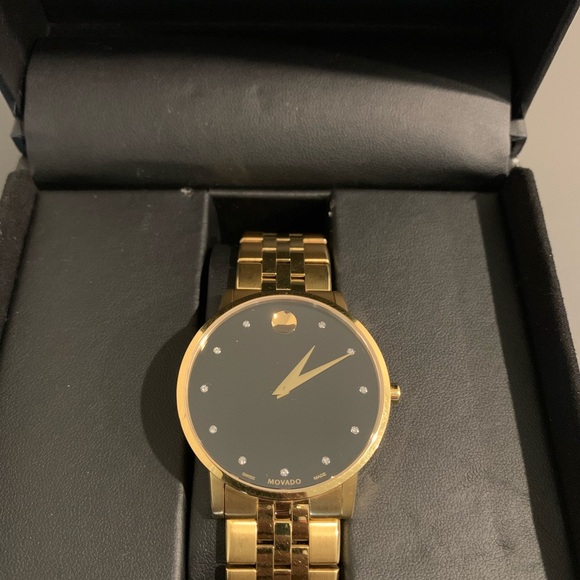 MOVADO GOLD DIAMOND WATCH - Picture 4 of 4